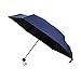 Travel Compact Umbrella Extra Light Mini Parasol Sunblock and Anti-Rain UPF50+ - Fits Men & Women, Easy to Put in Purse (Navy Blue-Round)