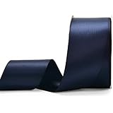 YAMA Double Face Satin Ribbon - 2 Inch 25 Yards for Gift Wrapping Ribbons Roll, Navy