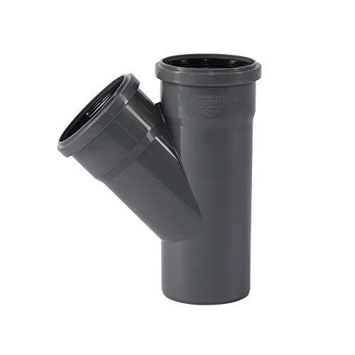 Ostendorf HTsafe Abzweig DN 90/90 mm 45 Grad HT-Rohr, Grau