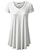 URBANCLEO Womens V-Neck eLong Tunic Top Mini T-shirt Dress IVORY 2XLARGE