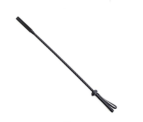 Demarkt Riding Crop Leather Whip Fetish Bondage Slave Sex Toy(Black)