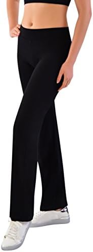 CLANEC Women's Boot Cut Yoga Pants Tummy Control Flare Leg Workout Leggings (Black, L/XL (12-24))