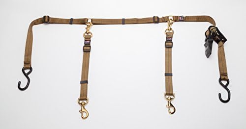 Cetacea Truck Bed Tether with Ratchet Tightening Hardware for Two Dogs - Coyote Brown Color - One Size