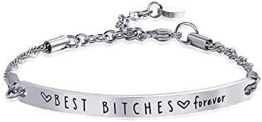 ivyAnan Jewellery Cuff Bangle Bracelet Jewelry Gift for Sister Friend Engraved Not Sisters by Blood But Sisters by Heart
