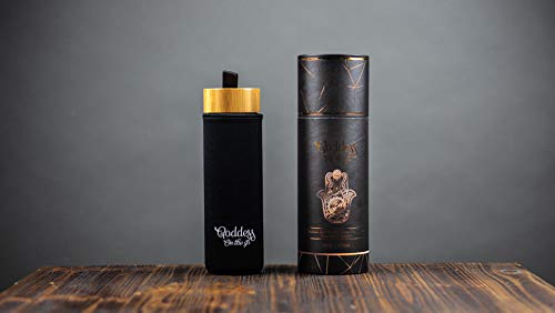 The Goddess On The Go Tumbler with Stainless Steel Infuser | BPA Free Double Wall Glass Travel Mug with Natural Bamboo Lid | Leakproof Tea Bottle For Easy Tea Infusion, Fruit Infusion, Hot & Cold Tea - Thumbnail 7