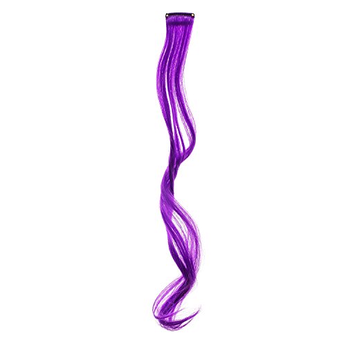 SWACC 22 Pcs Colored Party Highlights Clip on in Hair Extensions Multi-Colors Hair Streak Synthetic Hairpieces (11 Colors 22 Pcs in Set -Curly)