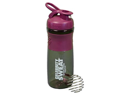 Celebrity Sweat Blender Bottle - (Plum) Perfect for Blending Protein or Pre/Post Workout Supplements, BPA and Phthalate free