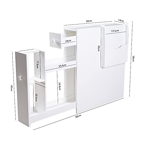 Organizedlife Slim Bathroom Storage Wooden Floor