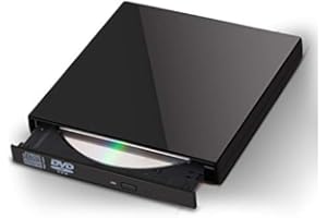 External CD DVD Drive USB 2.0 DVD Optical Reader Portable DVD Player for PC Laptop Desktop Computer (Black)
