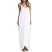May&Maya Women's Low V-Neck and Low V-Back Maxi Dress
