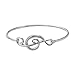 SENFAI Elegant Musical Note Design Fish Hook Bracelet Bangle Jewellery Xmas (Silver Color)