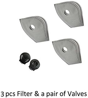 PonKing Dust Mask Breathing Anti Pollution Allergy Activated Carbon Filtration Exhaust Gas PM2.5 Half Face Mask for Cycling Motorcycle Woodworking Mowing Lawn Running (with Extra Filter)