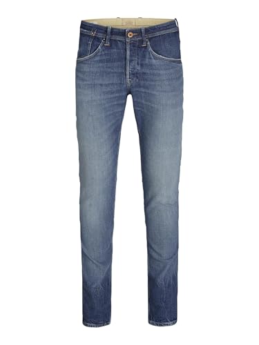 JACK & JONES Jeans da Uomo Slim Fit Jjiglenn JJDENVER JJ 144 Noos Slim Fit Jeans, Blu Denim, 36W x 34L