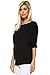 Amie Finery Oversized Dolman Tops For Women Bottom Banded Half Sleeve Made In USA Large Black