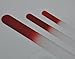 Genuine Czech, Etched, Crystal Glass, Ruby Red ,Manicure/Pedicure Files-set of 3