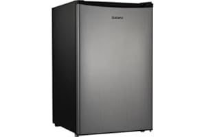 EFANCY Galanz 4.3 cu ft Compact Single-Door Refrigerator, (Stainless Steel)