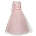 Big Girl Dresses 13-14 Special Occasion Ball Gowns Wedding Pageant Birthday Party Dress for Girls Tutu Tulle Lace Dress Full Length Long Sleeve Size 12-14 Elegant Princess Dress (Pink 170)
