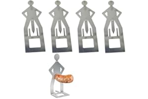 Funny BBQ Hot Dog Holders & Skewers (4 Pack) - Reusable Stainless Steel Sausage Roaster, Novelty Grill Accessories for Men, G