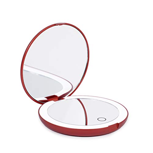 LUNA London LED Compact Mirror 2.0 7X Magnification, 3 Colour Lights