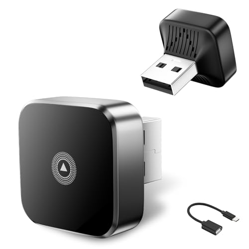2026 Wireless Carplay & Android Auto Adapter 2-in-1, 2.4+5.0 GHz WiFi CarPlay Adapter, Plug and Play, 5.0 Bluetooth Stabile Verbindung, USB C/A, Kompatibel Mit Phone IOS 10+ Und Android 11+, Aus Acryl