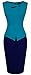HOMEYEE Women's Elegant Chic Bodycon Formal Dress B288 (L, Turquoise + Dark Blue)