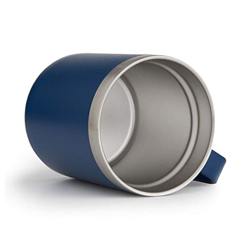 12oz Stainless Steel Insulated Coffee Mug with Handle, Double Wall Vacuum Tumbler Cup with Lid, Navy, 1 Pack