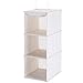 MaidMAX 3 Tiers Cloth Hanging Shelf for Closet Organizer with 2 Metal Hooks, Foldable, Beige, 24 Inches High