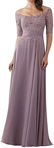 TTYbridal Long Mother of The Bride Dresses with Sleeves Beaded Lace Wedding Party Dresses MB6