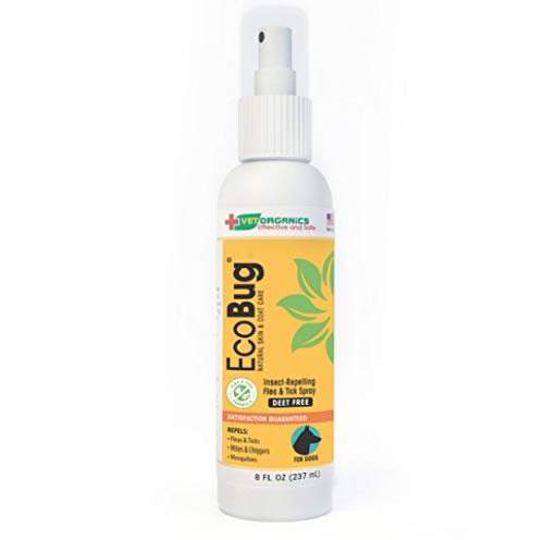 Vet Organics EcoBug All-Natural Aromatic Spray for Dogs - The Naturally-Based Aromatic Formula That Fleas and Ticks Hate! 8 oz.