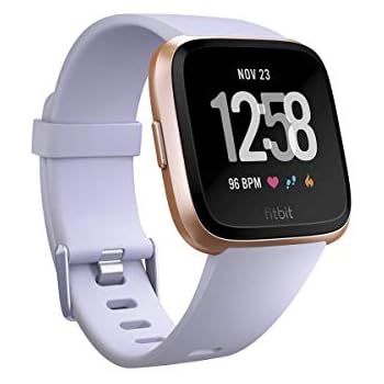 Fitbit Versa Smart Watch, Periwinkle/Rose Gold, Aluminium, One Size (S & L Bands Included)