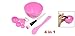 uxcell Girls Skin Care DIY Mask Make Up Pink Plastic Bowl Brush Spoon 4 in 1