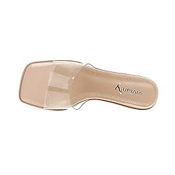 vivianly Womens Clear Heels Sandals Transparent