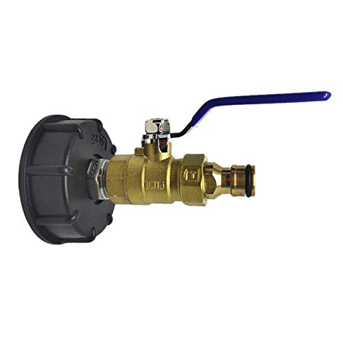 IBC Tank Adapter, IBC Tote Tank Drain Adapter S60X6 to Brass Garden Tap with 1"(25mm) Hose Fitting Oil Fuel Water