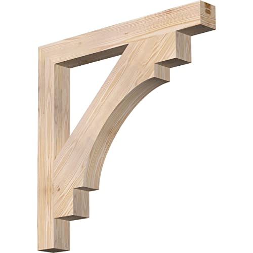Ekena Millwork BKT04X32X32MRC05SDF Merced Block Bracket, 32" D x 32" H Rustic W…