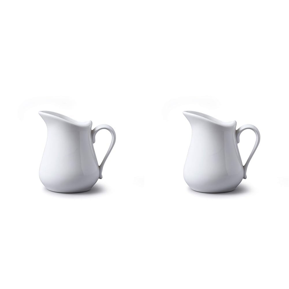 Wm Bartleet & Sons, Porcelain Traditional Jug 300 ml, ½ Pint - White (Pack of 2)