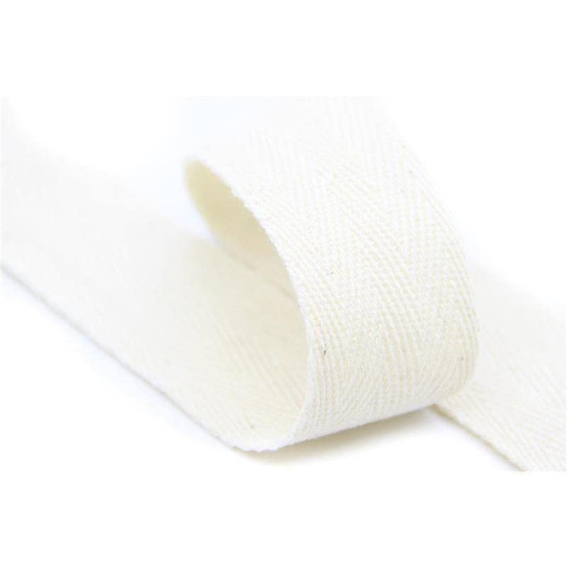 NTS Nähtechnik Twill Tape, Cotton Stitching Tape, Choice of Colours, 50 m, Width 15 mm Rohweiß