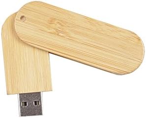 INCIPIENT Bamboo Rounded Corner Swivel Wood Design 32GB USB Flash Drive Gift Flash Memory Stick