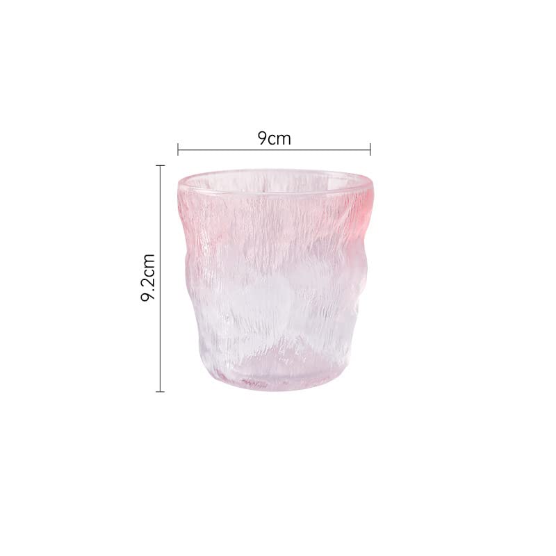 Doudou Decorate Glass Cup,Drinking Glasses Set of 2(10oz Pink),Glacial