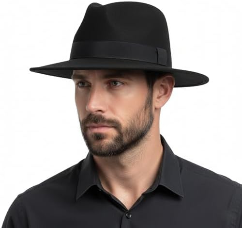 Gigi Pip Wes Wide Brim Felt Fedora Hat for Women, 100% Wool  display picture 1