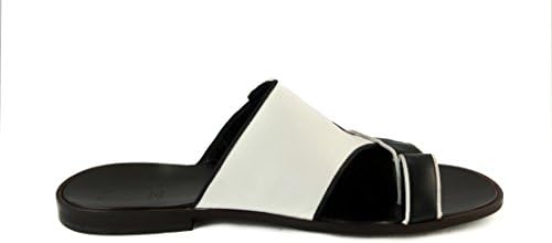 Roberto Guerrini Men's Leather Sandal 42 Black And White