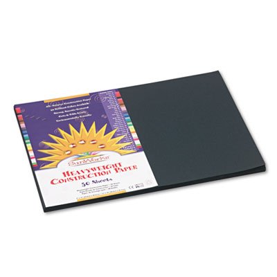 SunWorks : SunWorks Construction Paper, Heavyweight, 12 x 18, Black, 50 Sheets -:- Sold as 1 PK