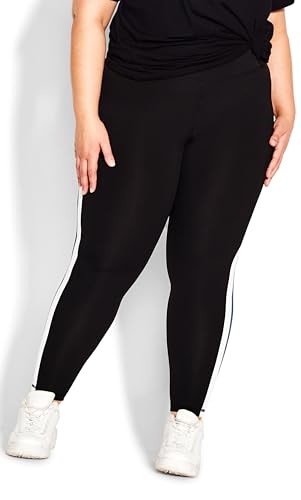 AVENUE PLUS SIZE LEGGING COLOURBLOCK, IN BLK/SAPPHIRE, SIZE, 20