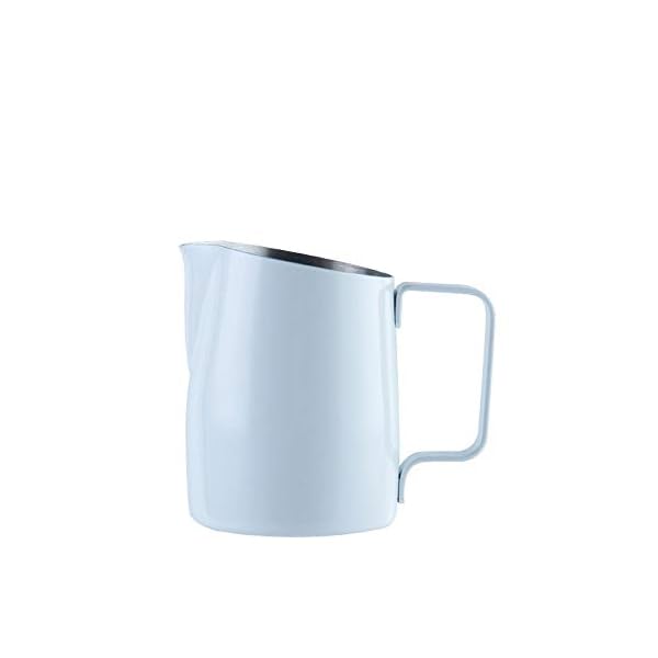 QAWS Edelstahl Milk Pitcher, Latte, Milchschaum Cafe Art Aufschäumkännchen, Barista Zubehör Milk jug Weiß.