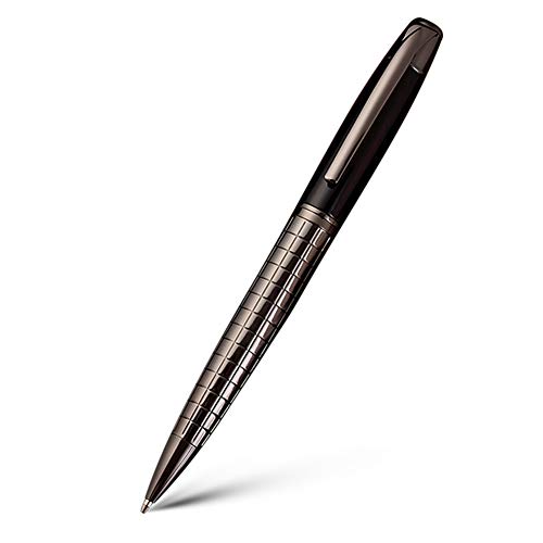 Bolígrafo Giratorio de Metal, Bolígrafos Ejecutivos, Bolígrafo de Acero Inoxidable de 1,0 Mm de Punta Media para Estudiantes de Oficina, Profesores, Negocios (Negro)