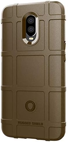 OnePlus 6T Case, Rugged Armor Skin Friendly Soft TPU Non-Slip Full Portection Phone Case with Resilient Shock Absorption Design for OnePlus 6T(Brown)