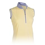 Monterey Club Ladies Dry Swing Sleeveless Hi-Low Contrast Zipped up Collar #2326