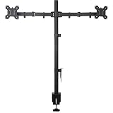 WALI Extra Tall Dual LCD Monitor Fully Adjustable Desk Mount Fits 2 Screens up to 27 inch, 22 lbs. Weight Capacity per Arm (M002XL), Black