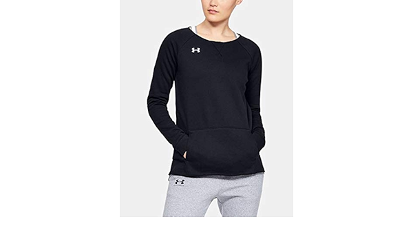 ua women's hustle fleece crew