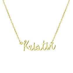Awegift Personalized Name Necklace 18K Gold Plated