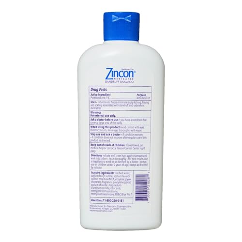 Zincon Medicated Dandruff Shampoo, 8 Fluid Ounce